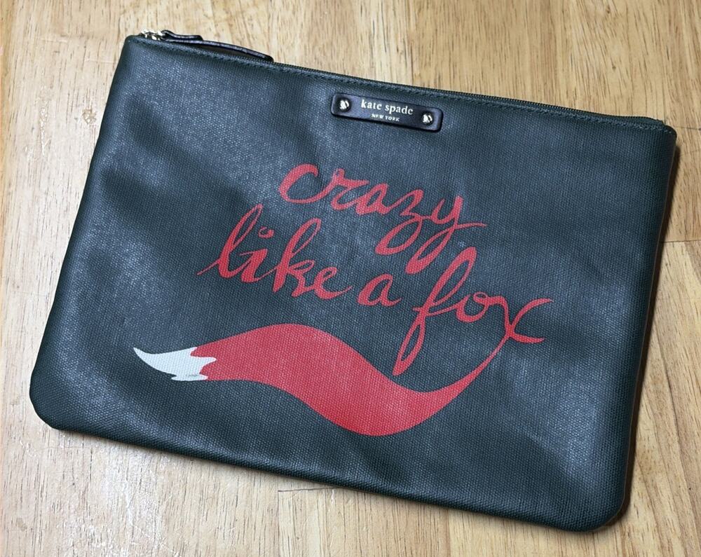 New without Tag - Kate Spade Large Clutch Bag - Dark Green ‘Crazy Like A Fox’